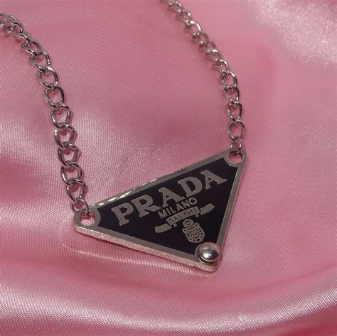 prada necklace chain|prada necklace triangle dupe.